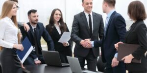 handshake in a business meeting